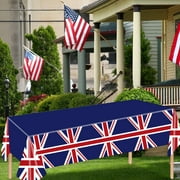 CasaChic British Flag Themed Disposable Party Decorations, Reusable PE Plastic Tablecloths for VE Day 80th Anniversary, Durable Waterproof Home Garden Bar Decor
